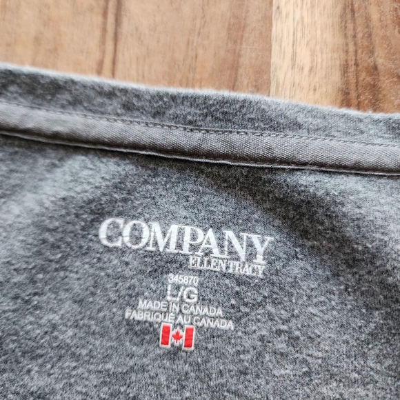 Company Ellen Tracy long sleeve scoop neck gray tee, size L - Picture 5 of 7